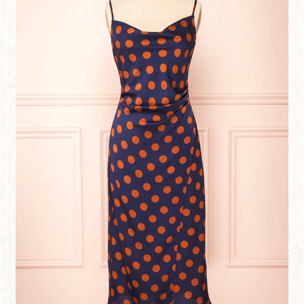 Mimoza Cowl Neck MIDI Slip Dress by Re:named